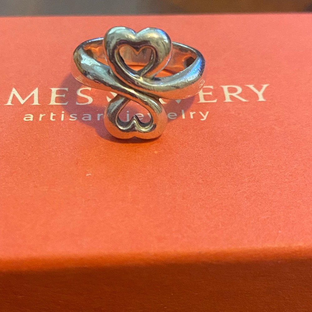 James Avery Retired Double Heart ring size 6.5
